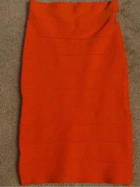BCBGMaxAzria Vibrant Orange Pencil Skirt